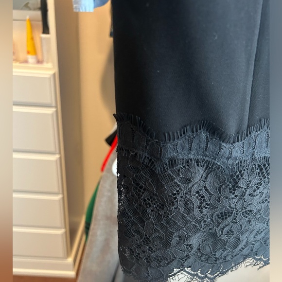 DIANE VON FURSTENBERG Black Dress Lace Spaghetti Strap Knee Length | Size 0 - Picture 4 of 4